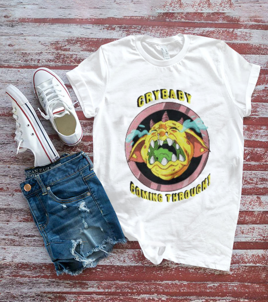 Crybaby Coming Through Monster Illustration With Tears And Horns T-Shirt