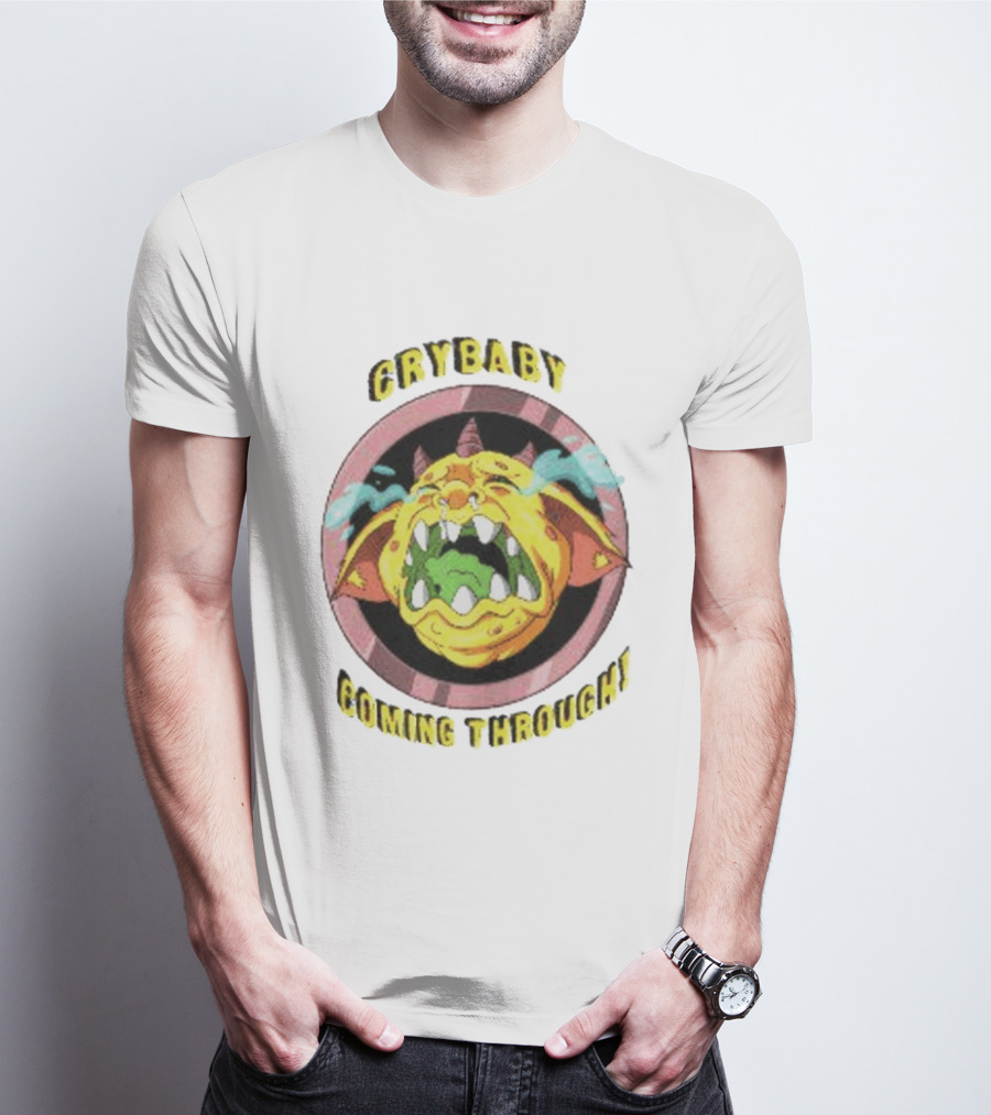 Crybaby Coming Through Monster Illustration With Tears And Horns T-Shirt