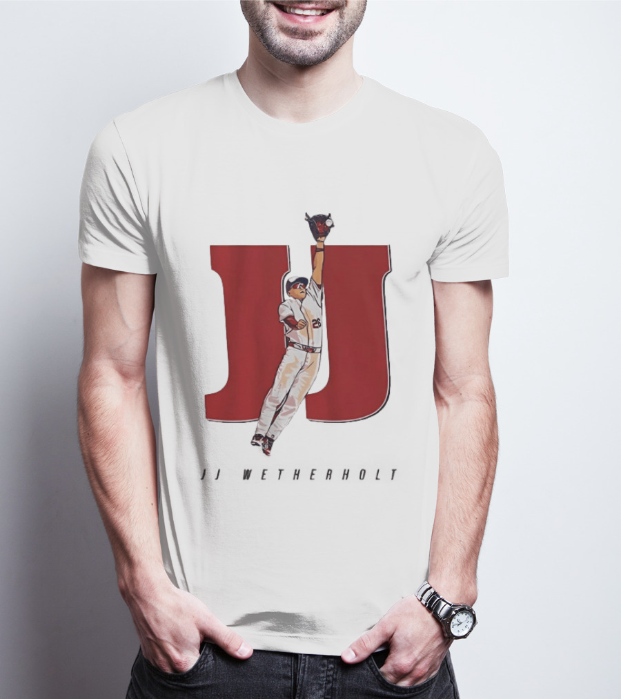 JJ Wetherholt St Louis Cardinals Mad Hops Baseball Player Jumping Action T-Shirt