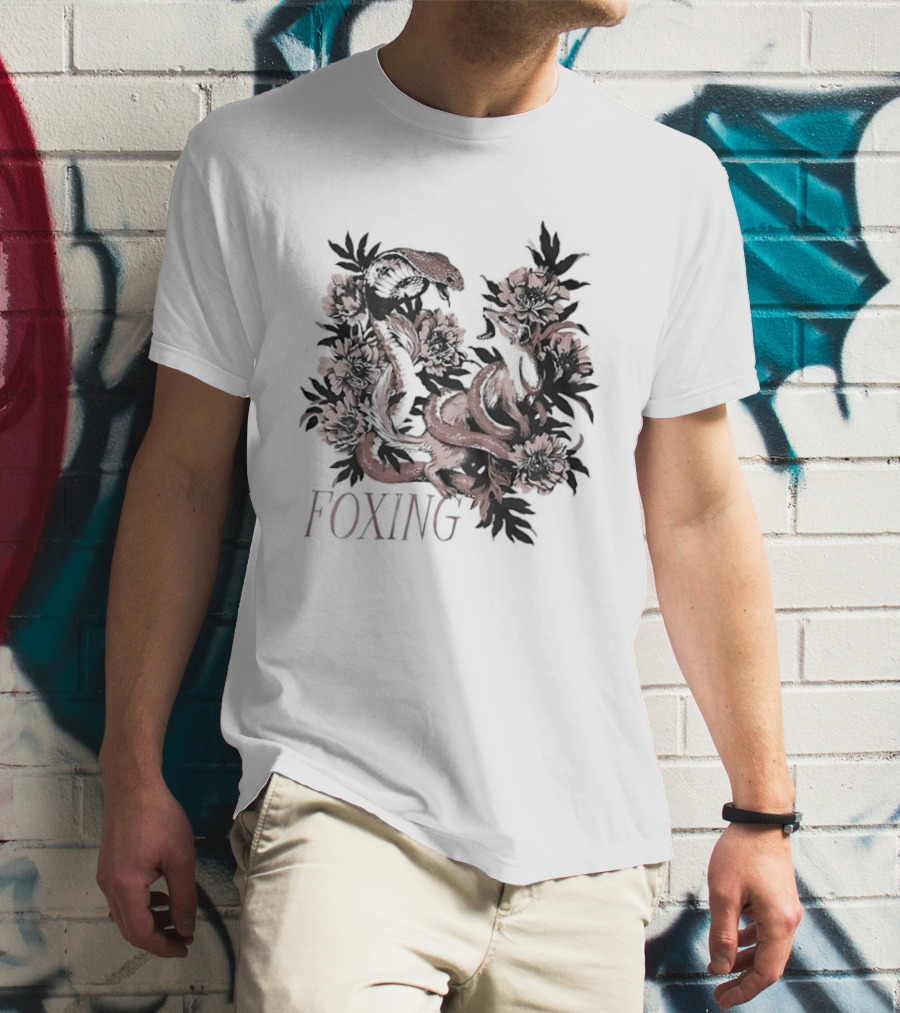 Foxing Snake And Fox Floral T-Shirt