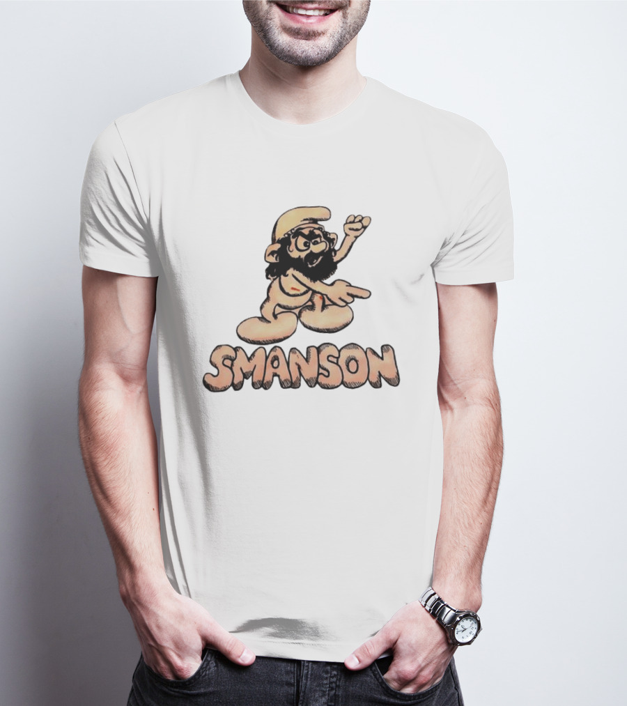 Smanson Smurf X Charles Manson Character Mashup T-Shirt