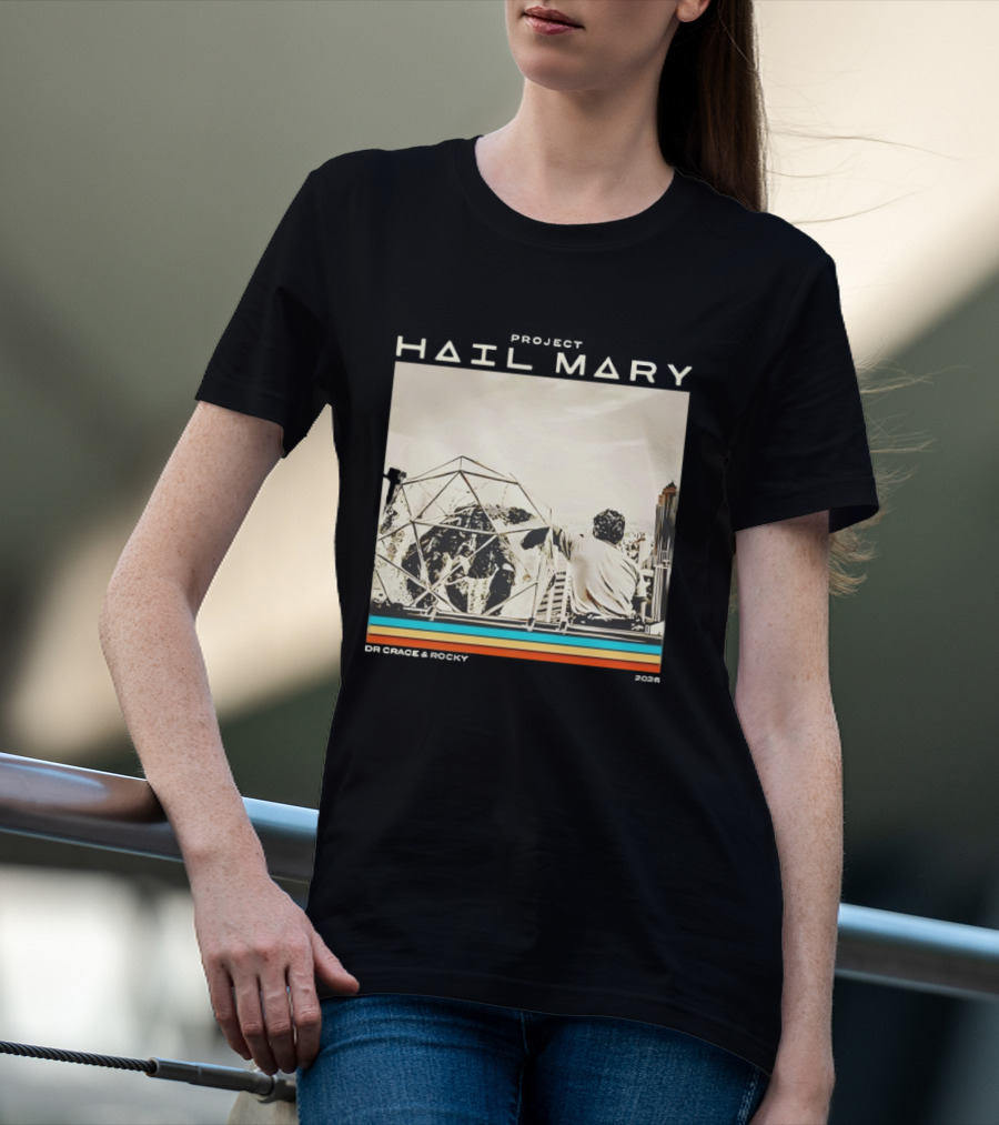Hail Mary Geodesic Dome Space Scene T-Shirt