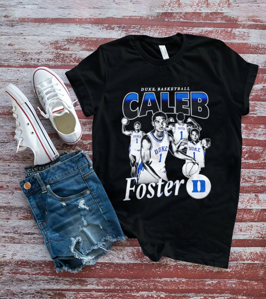 Duke Basketball Caleb Foster Blue Devils D T-Shirt