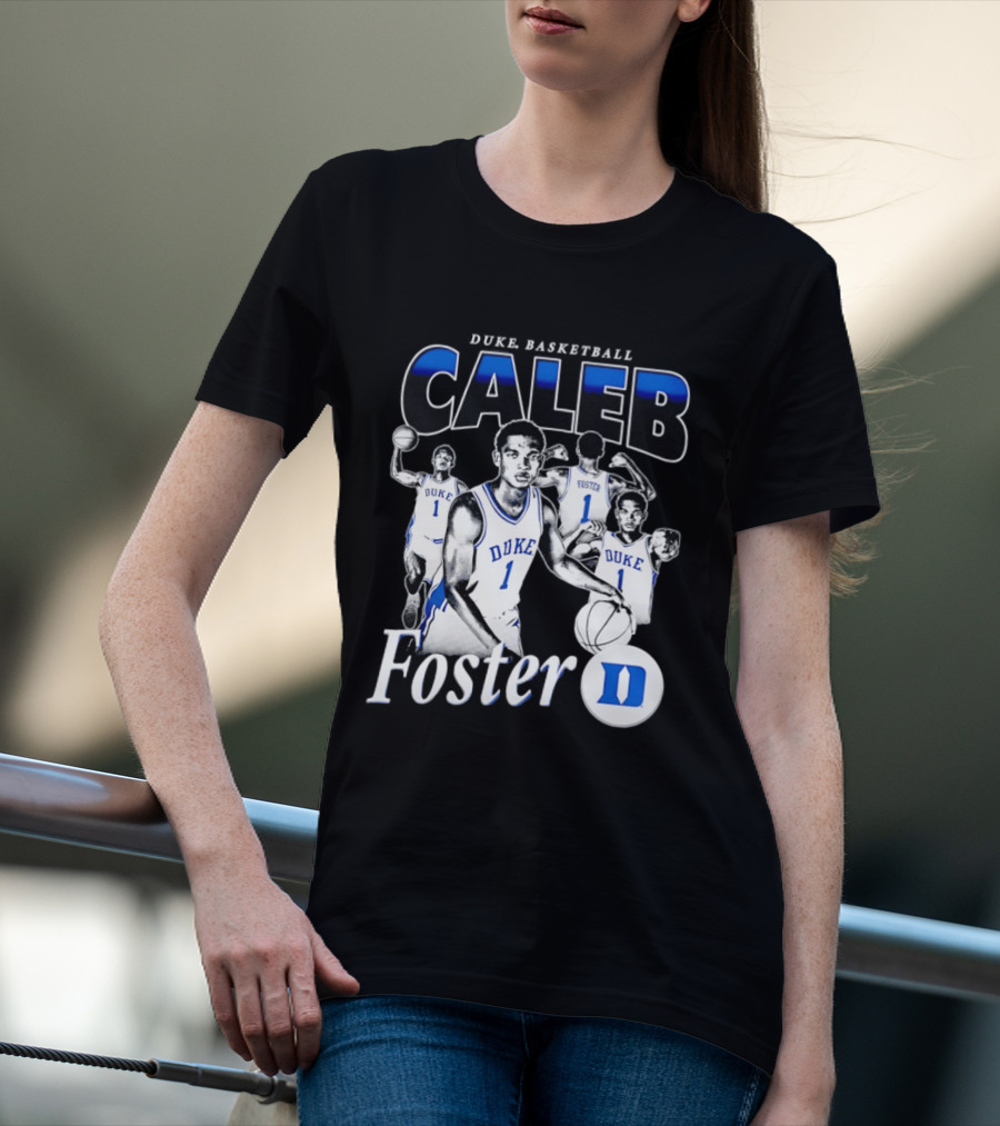 Duke Basketball Caleb Foster Blue Devils D T-Shirt