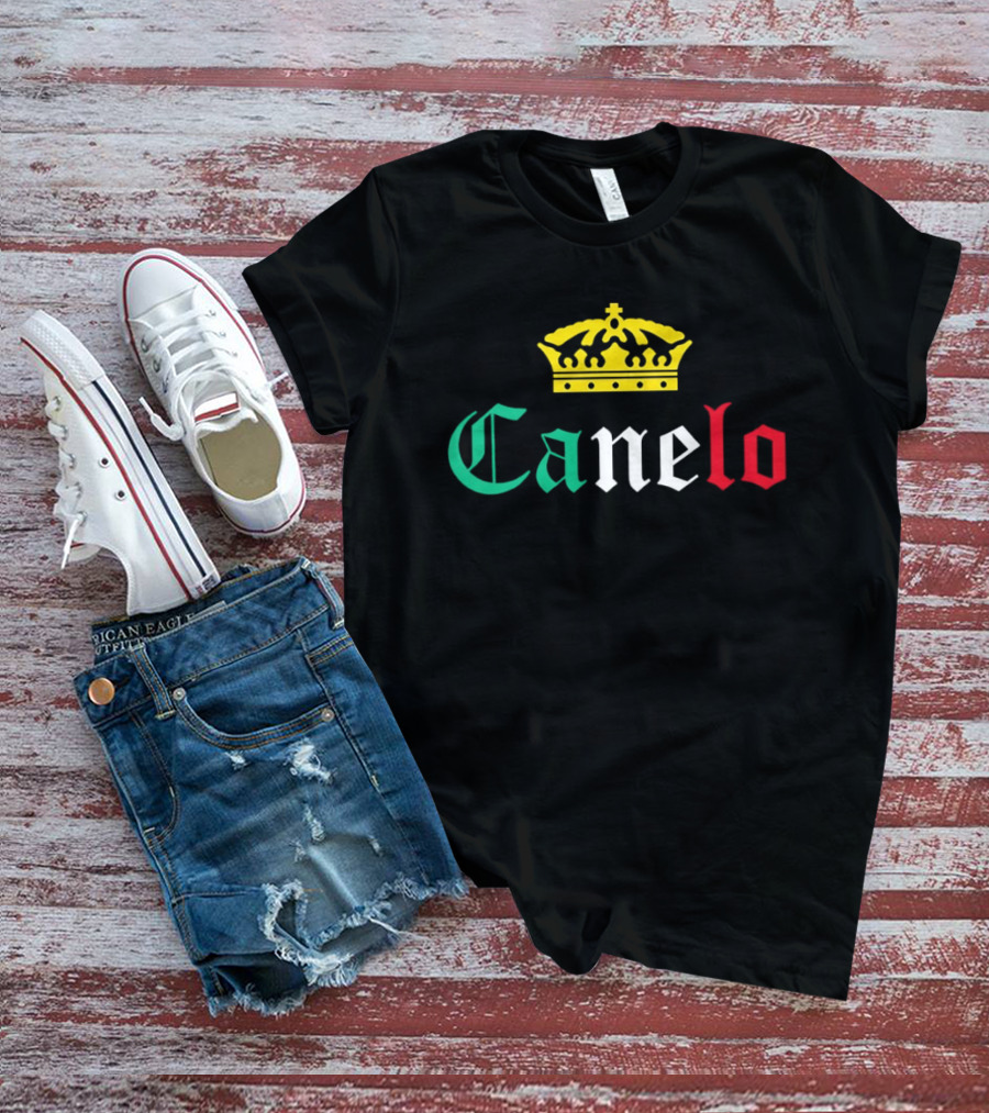 Canelo Crown Mexican Flag Colors Boxing Champion T-Shirt