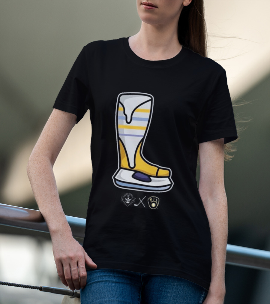 Milwaukee Brewers X Admirals Special Skate Boot Icon With Brewers T-Shirt