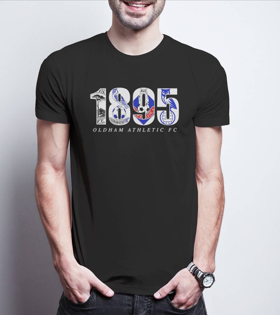 Oldham Athletic FC 1895 Owl Crest Vintage Soccer Heritage T-Shirt