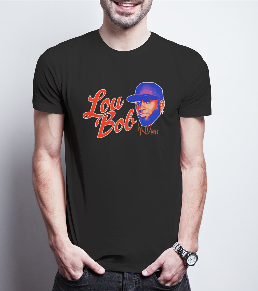 Lou Bob Luis Robert Jr New York Mets Big Head T-Shirt
