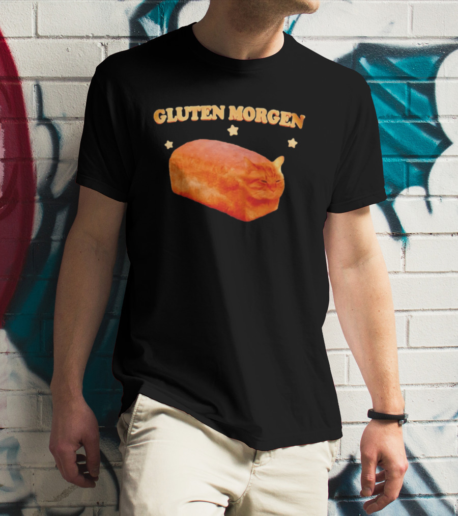 Gluten Morgen Funny Cat Bread Meme Star T-Shirt