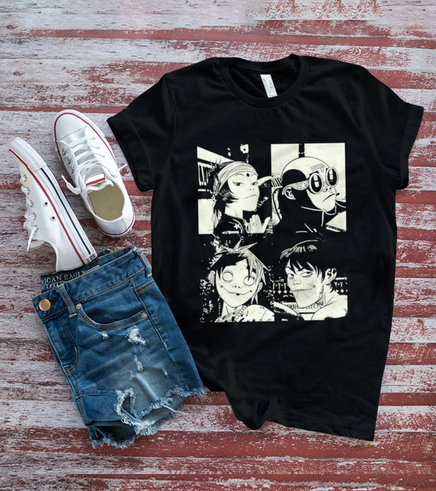 Gorillaz 2D Murdoc Niccals Noodle Russel Hobbs Animation T-Shirt