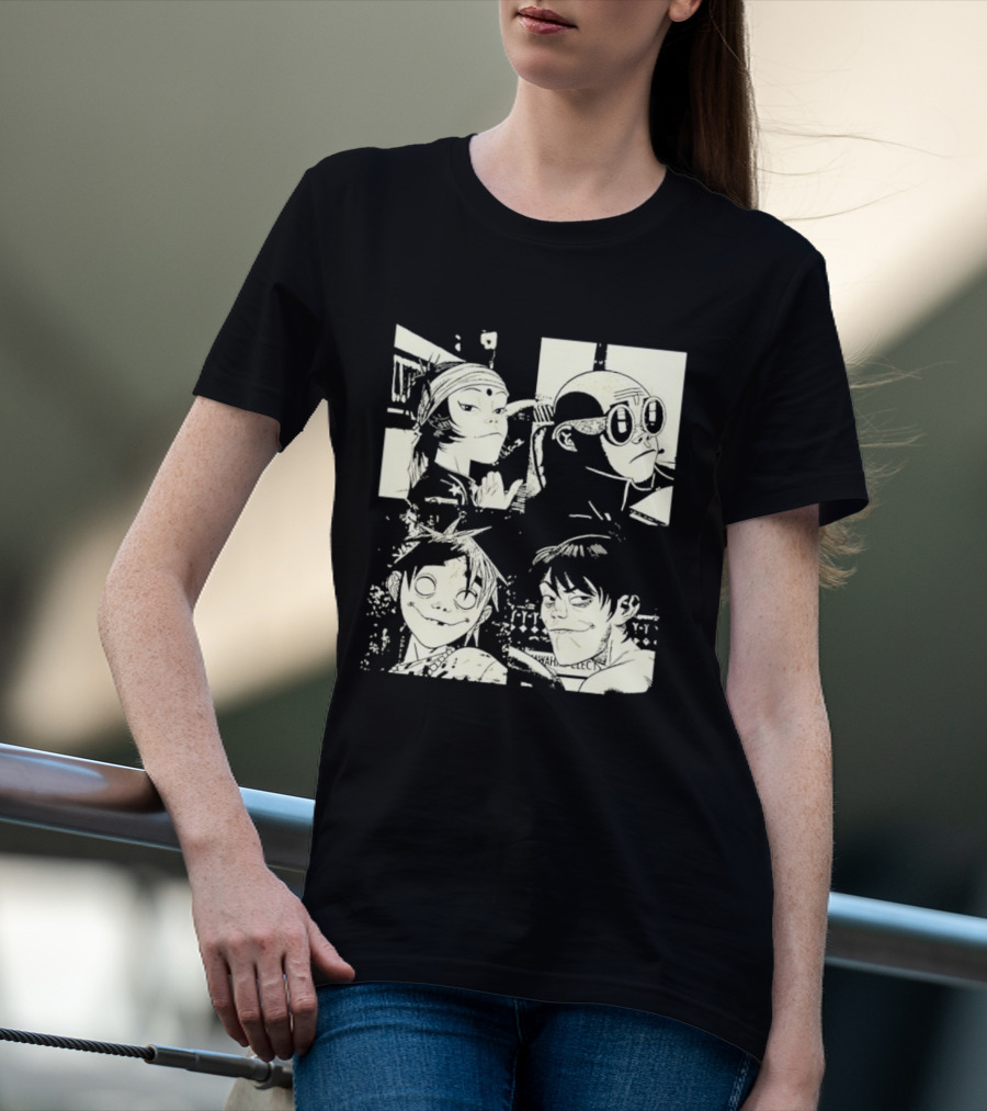 Gorillaz 2D Murdoc Niccals Noodle Russel Hobbs Animation T-Shirt