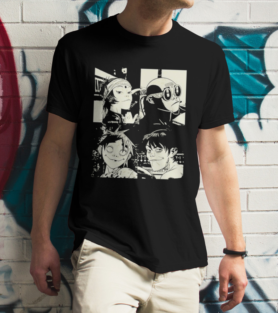 Gorillaz 2D Murdoc Niccals Noodle Russel Hobbs Animation T-Shirt