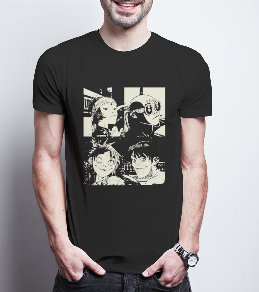 Gorillaz 2D Murdoc Niccals Noodle Russel Hobbs Animation T-Shirt