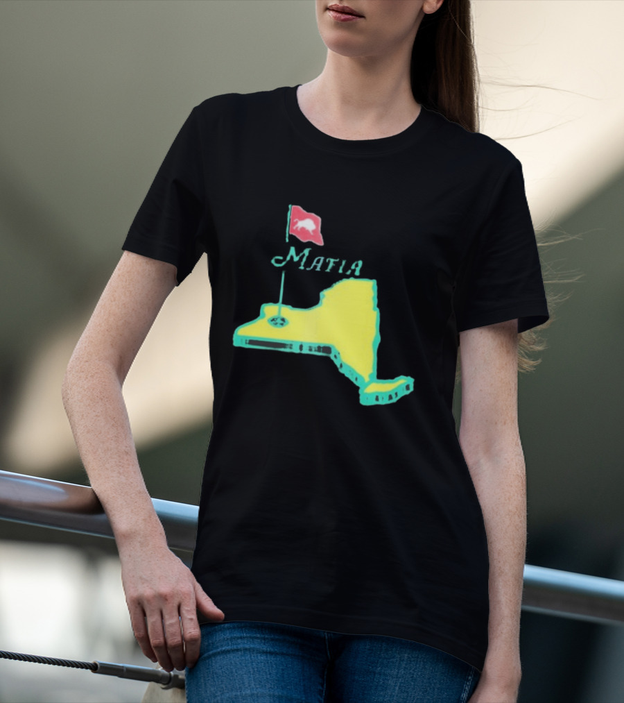 Buffalo Bills Mafia New York Golf Flag Map T-Shirt