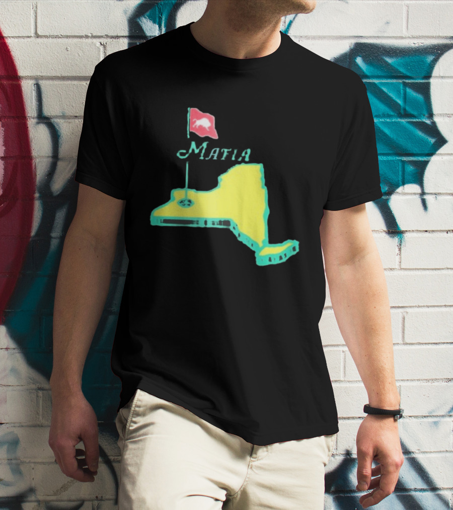 Buffalo Bills Mafia New York Golf Flag Map T-Shirt