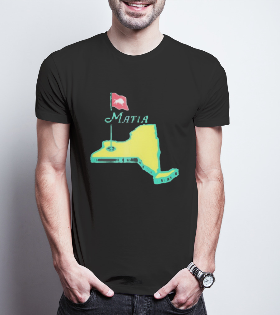 Buffalo Bills Mafia New York Golf Flag Map T-Shirt