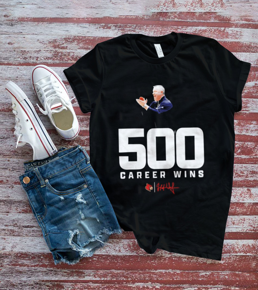 500 Career Wins Coach Jeff Walz Red Cardinals T-Shirt