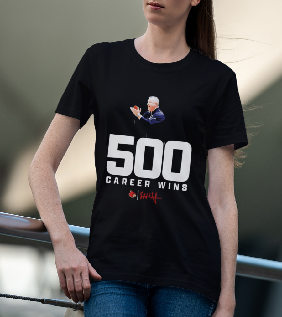 500 Career Wins Coach Jeff Walz Red Cardinals T-Shirt