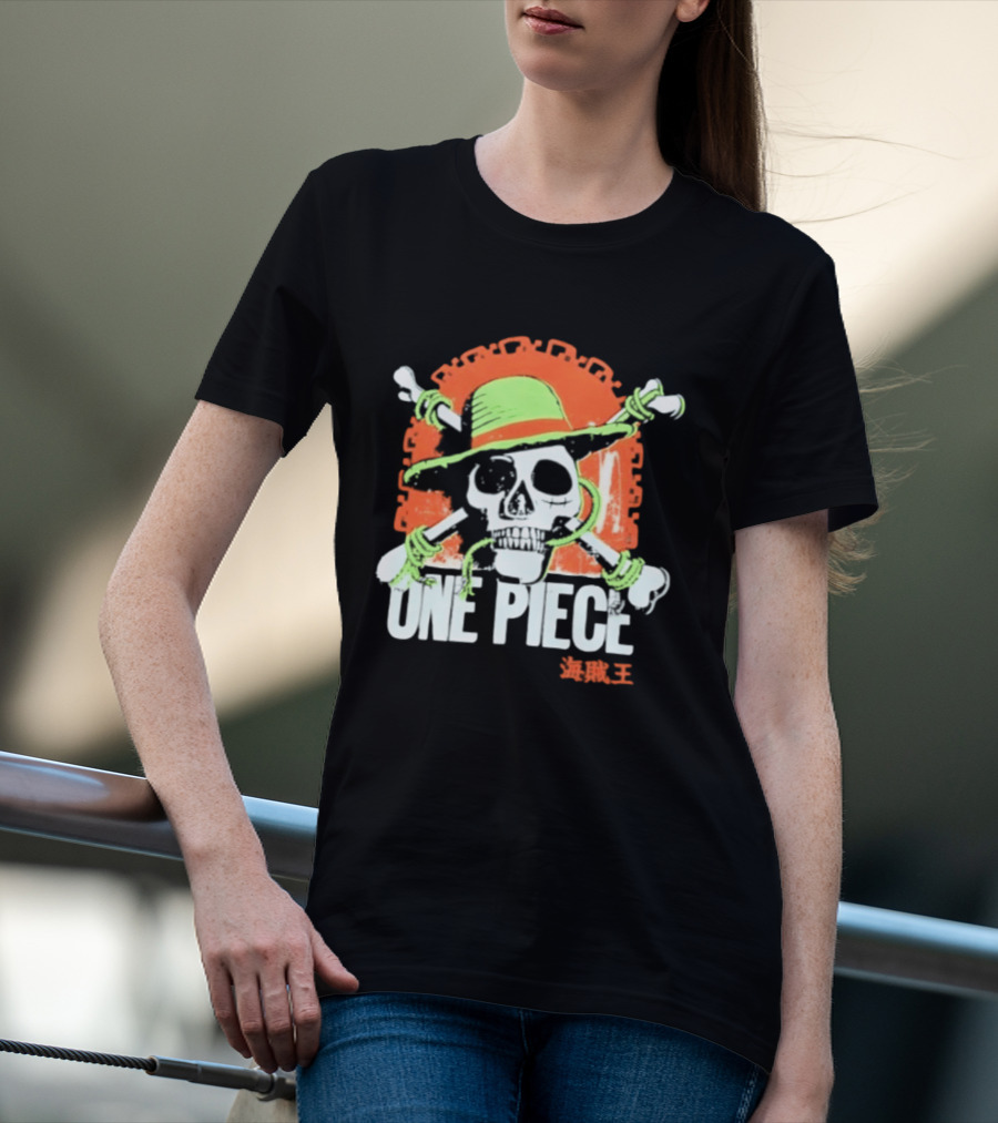Ripple Junction One Piece Jolly Roger Skull With Hat T-Shirt