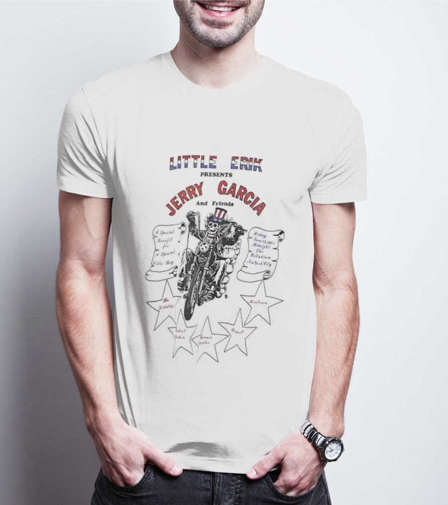 Jerry Garcia Little Erik Presents Grateful Dead Dancing Bears Stars And Stripes T-Shirt
