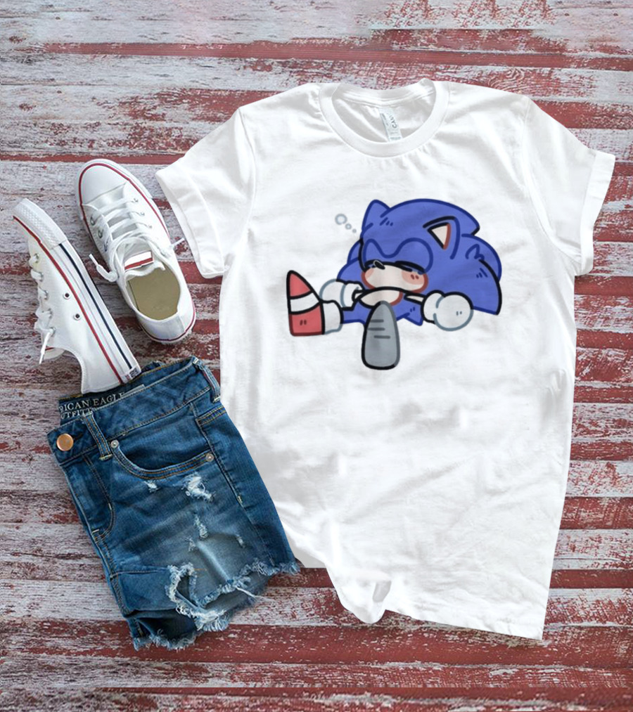 Chibi Sanic The Hedgehog Sleeping Kawaii 2026 T-Shirt