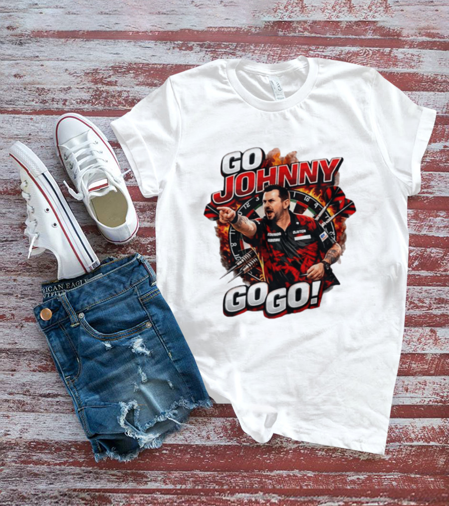 Go Johnny Go Go Jonny Clayton Darts Player Action T-Shirt