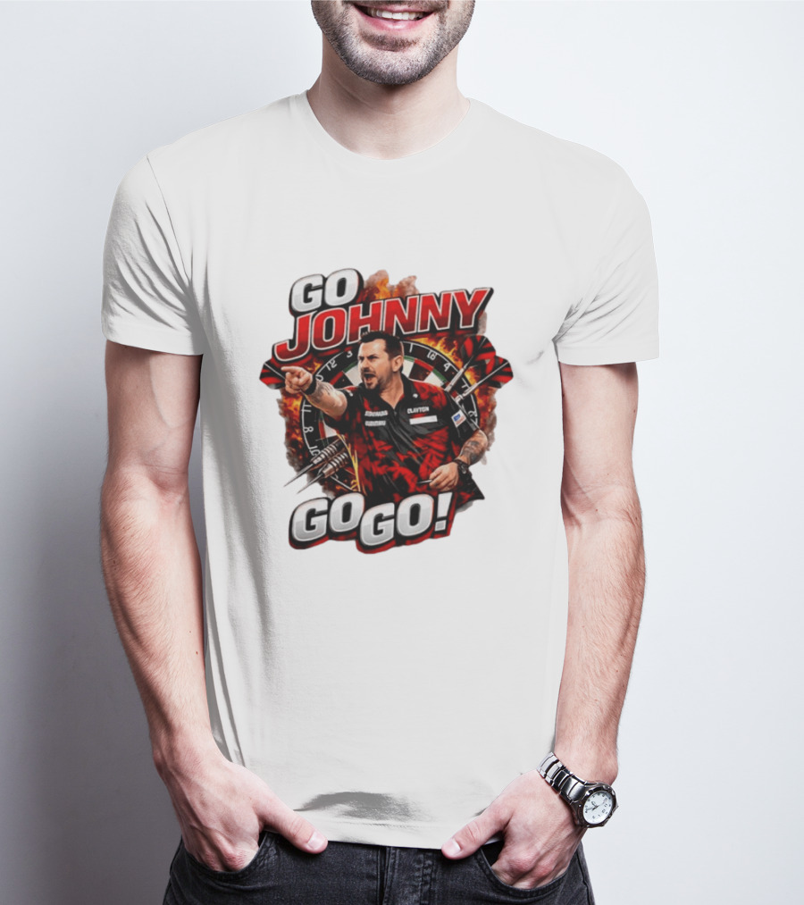 Go Johnny Go Go Jonny Clayton Darts Player Action T-Shirt