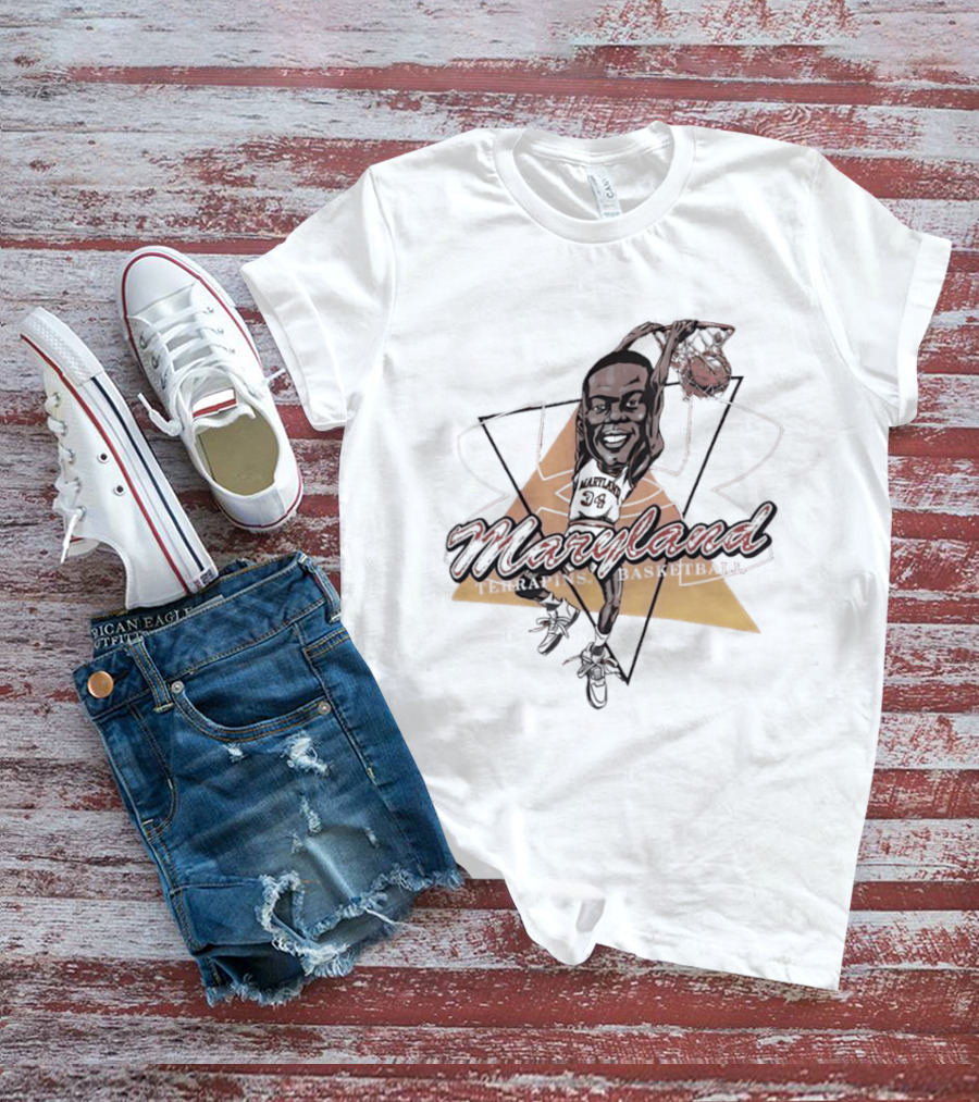 Len Bias 34 Maryland Dunking Cartoon T-Shirt