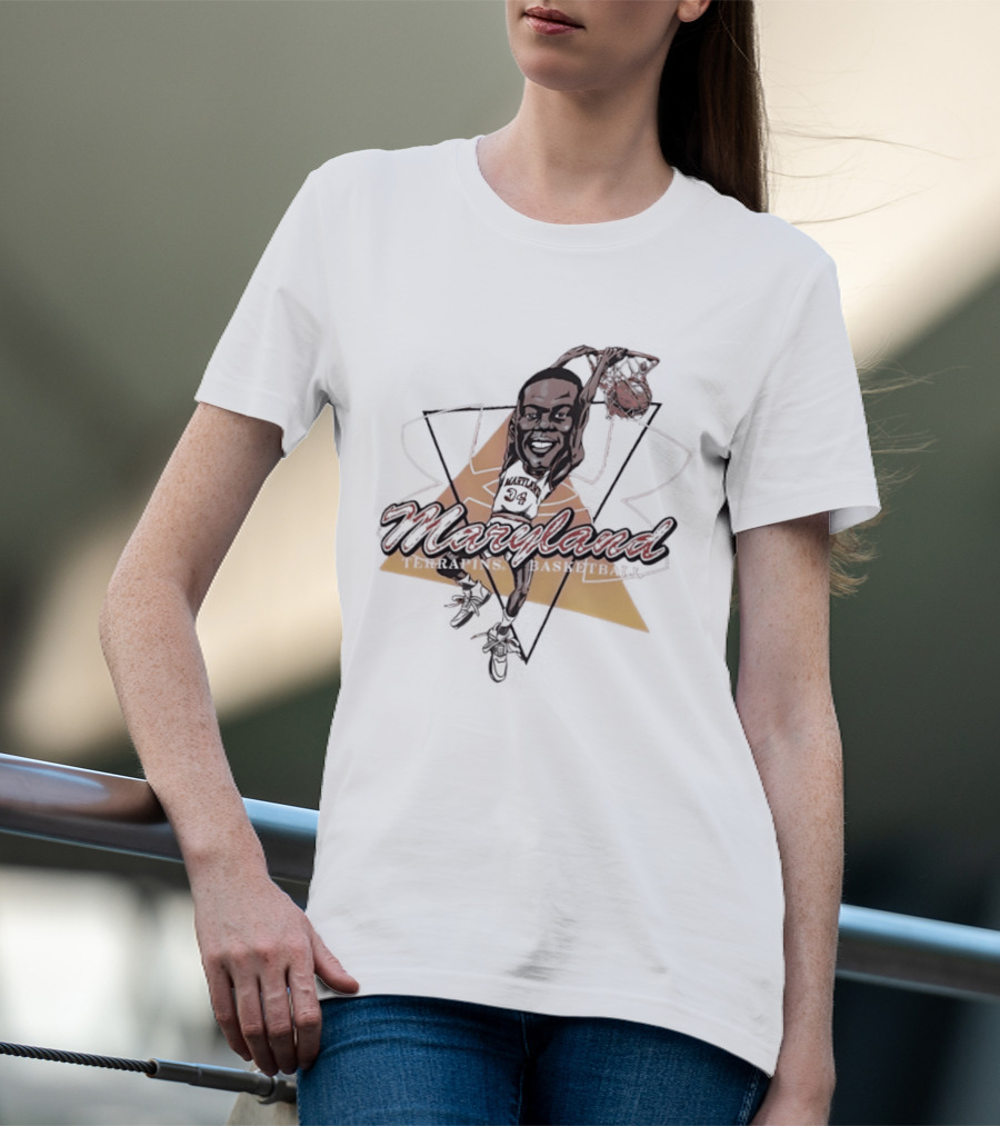 Len Bias 34 Maryland Dunking Cartoon T-Shirt