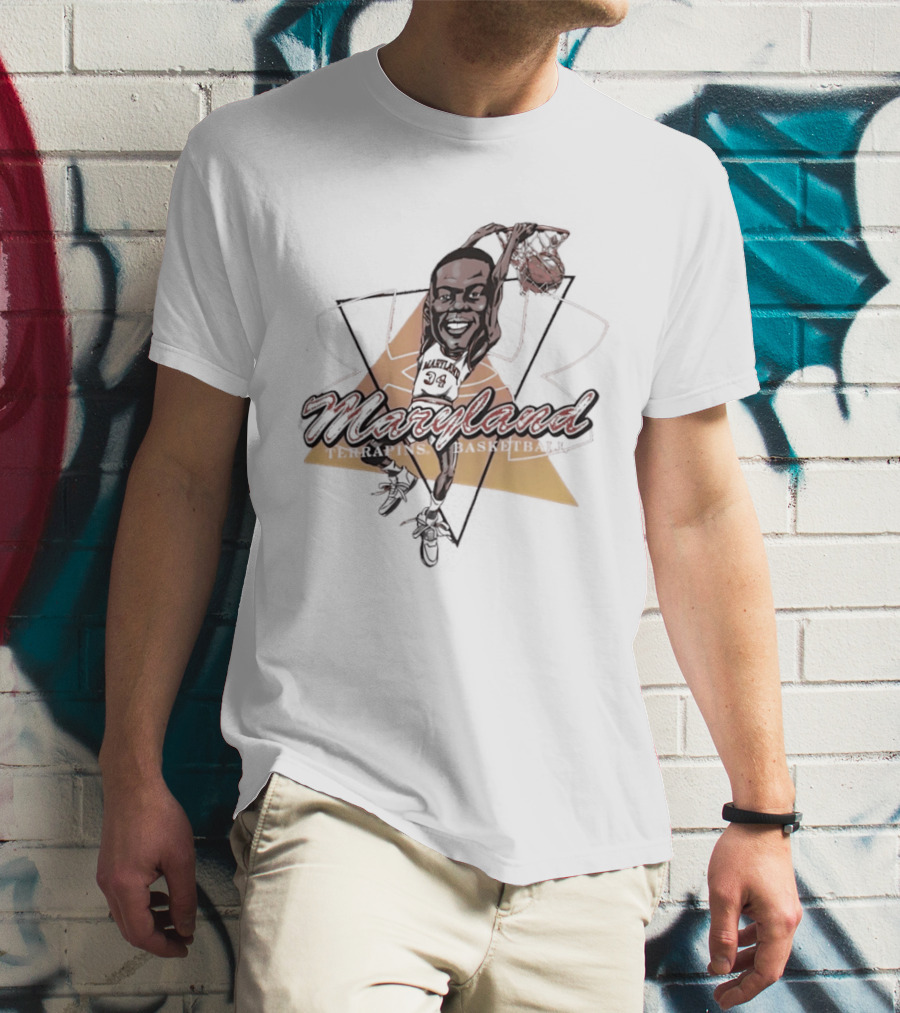 Len Bias 34 Maryland Dunking Cartoon T-Shirt