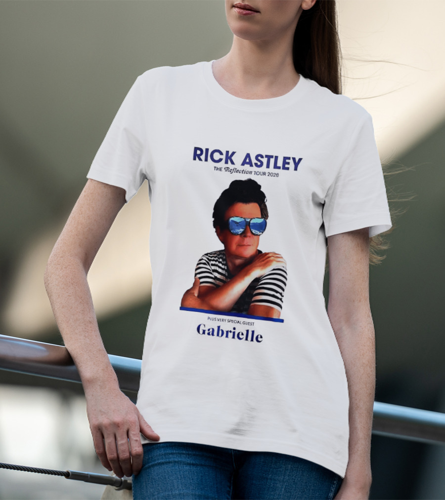 Rick Astley Tour 2026 Reflection Cool Shades Stripes T-Shirt