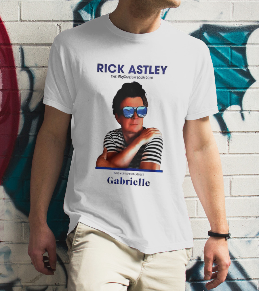 Rick Astley Tour 2026 Reflection Cool Shades Stripes T-Shirt