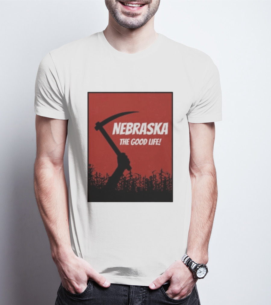 Nebraska The Good Life Hand With Sickle And Crop T-Shirt
