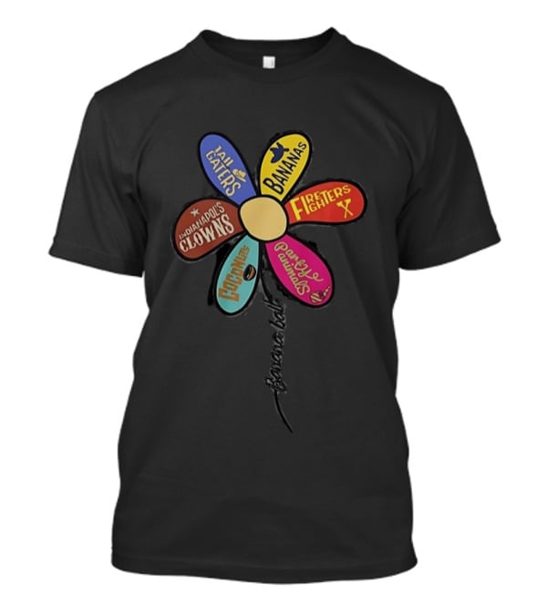 Bananas Tail Gaters Indianapolis Clowns Fire Fighters Goblins Party Animals Daisy Floral T-Shirt