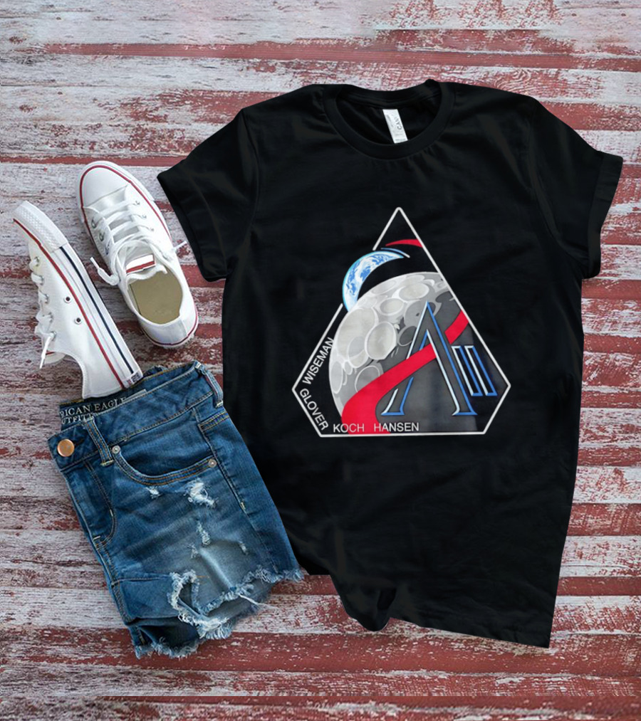 NASA Artemis II Astronaut Crew Glover Wiseman Koch Hansen Moon Mission T-Shirt