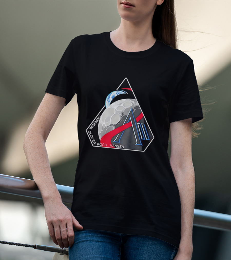 NASA Artemis II Astronaut Crew Glover Wiseman Koch Hansen Moon Mission T-Shirt