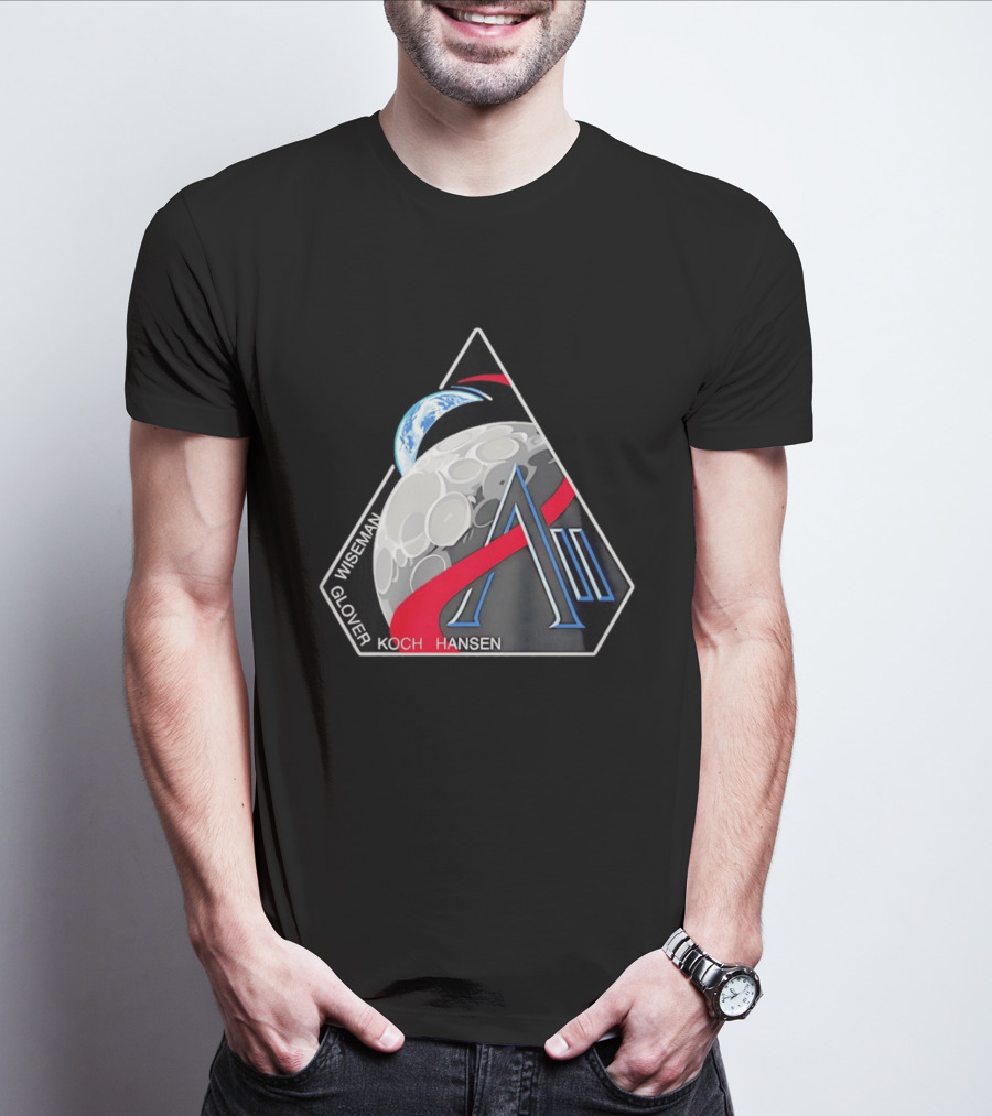 NASA Artemis II Astronaut Crew Glover Wiseman Koch Hansen Moon Mission T-Shirt