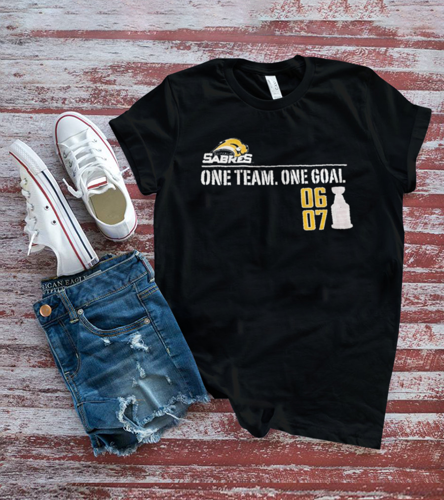 Buffalo Sabres One Team One Goal 06 07 Stanley Cup T-Shirt