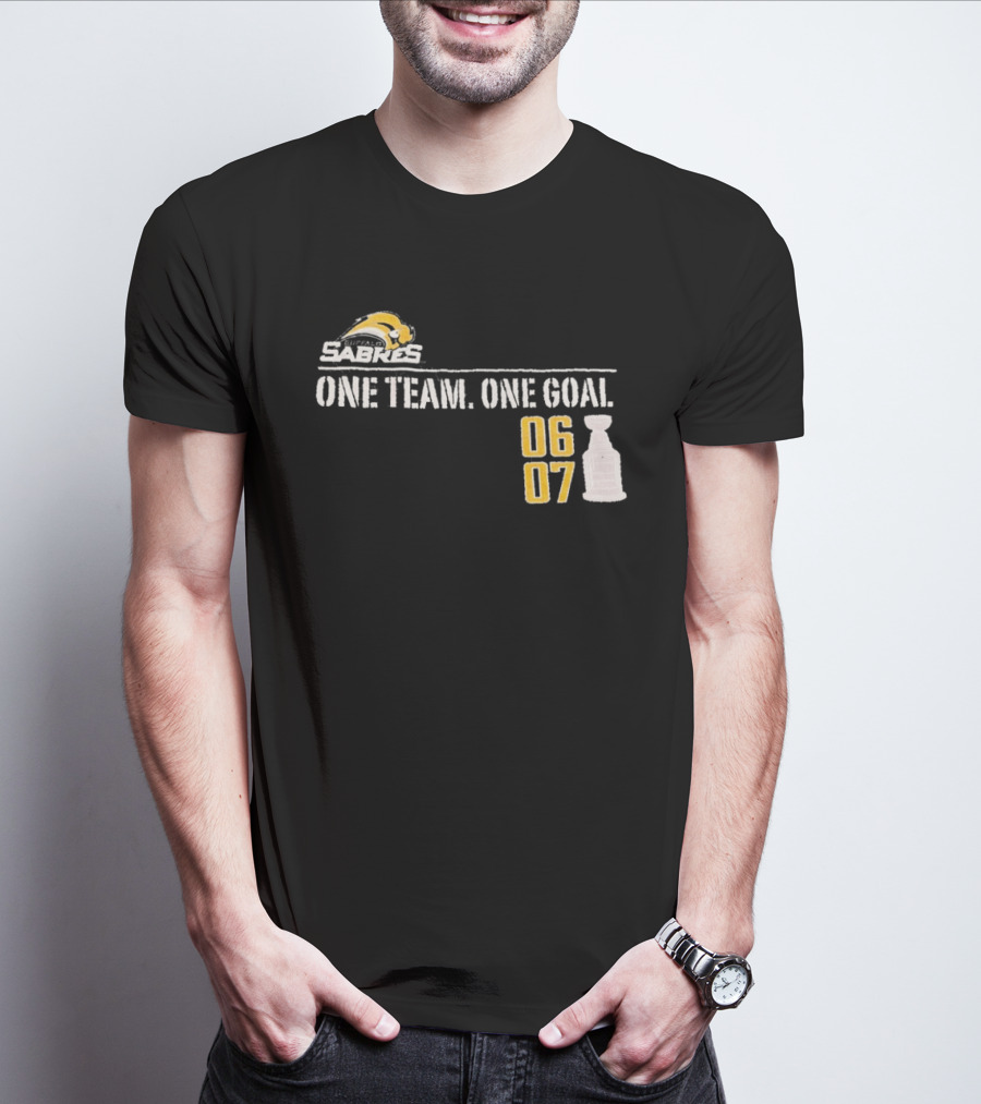 Buffalo Sabres One Team One Goal 06 07 Stanley Cup T-Shirt