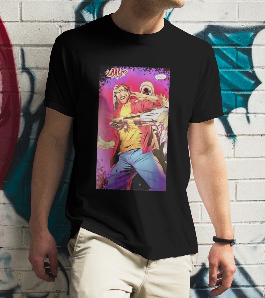 Hirrrkk Paul Rabin Spider Man Marvel Comic Action Panel T-Shirt