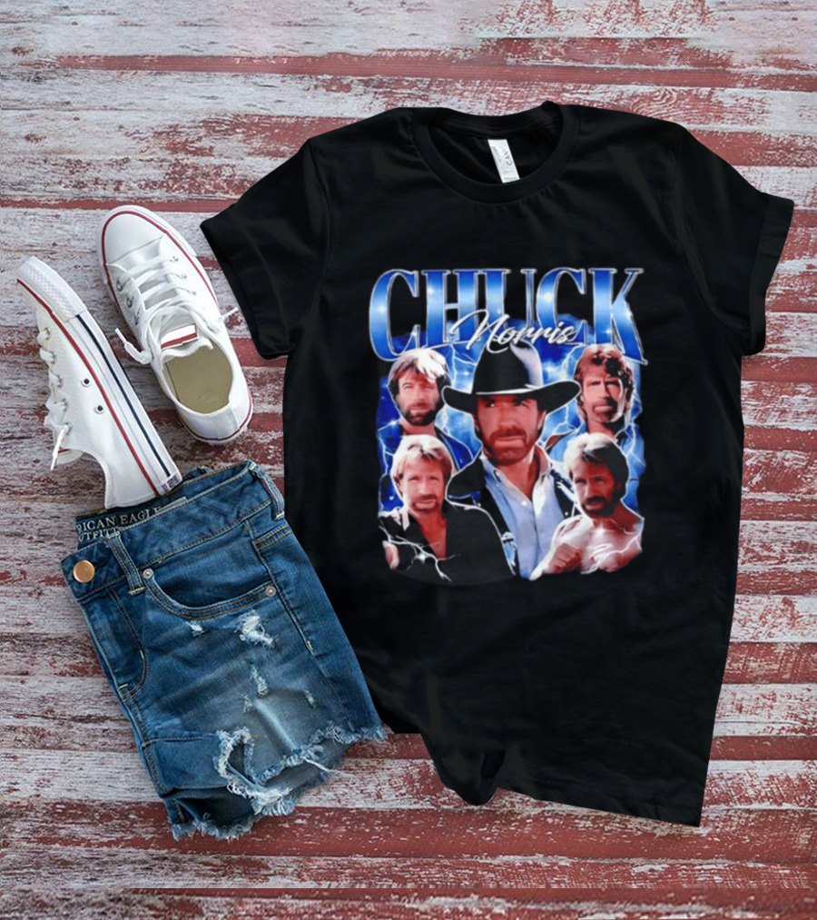 Chuck Norris 1940 2026 Collage Of Iconic Action Hero T-Shirt