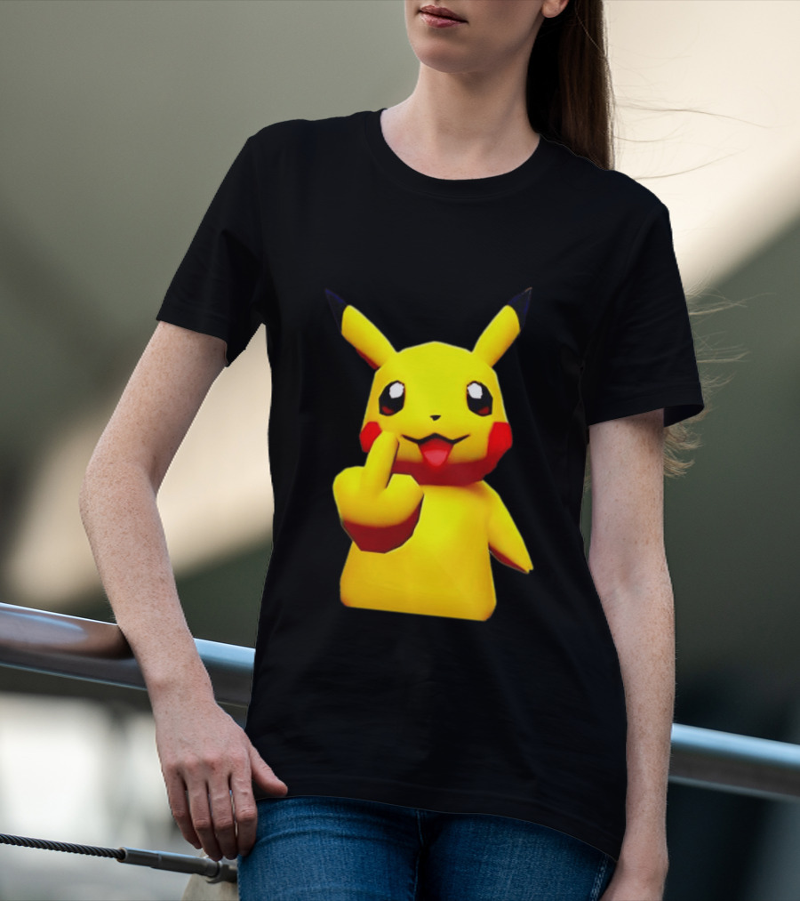 Pikachu Pokémon Middle Finger Gesture T-Shirt