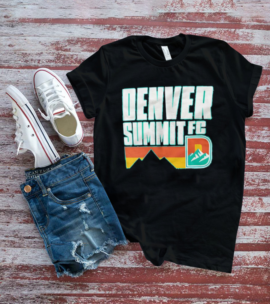 Denver Summit FC Mountains D Emblem Olive Wordmark T-Shirt