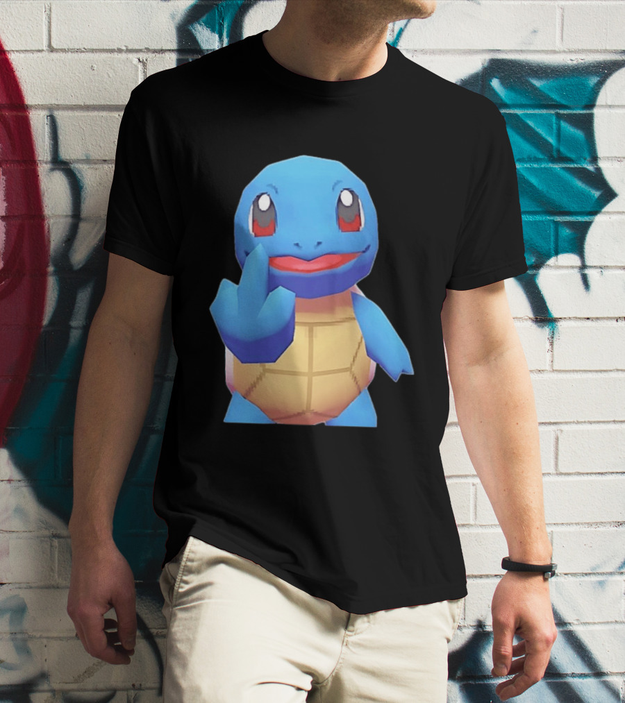 Squirtle Pokémon Gesture Middle Finger Playful Attitude T-Shirt