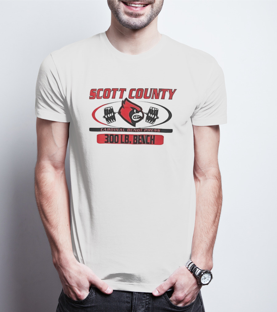 Scott County Cardinal Bench Press Gym T-Shirt