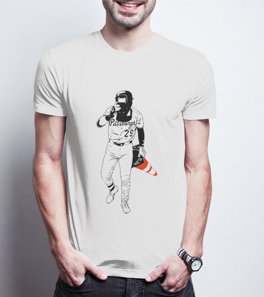 Fear The Cone Pittsburgh Baseball Player With Cone Warning T-Shirt