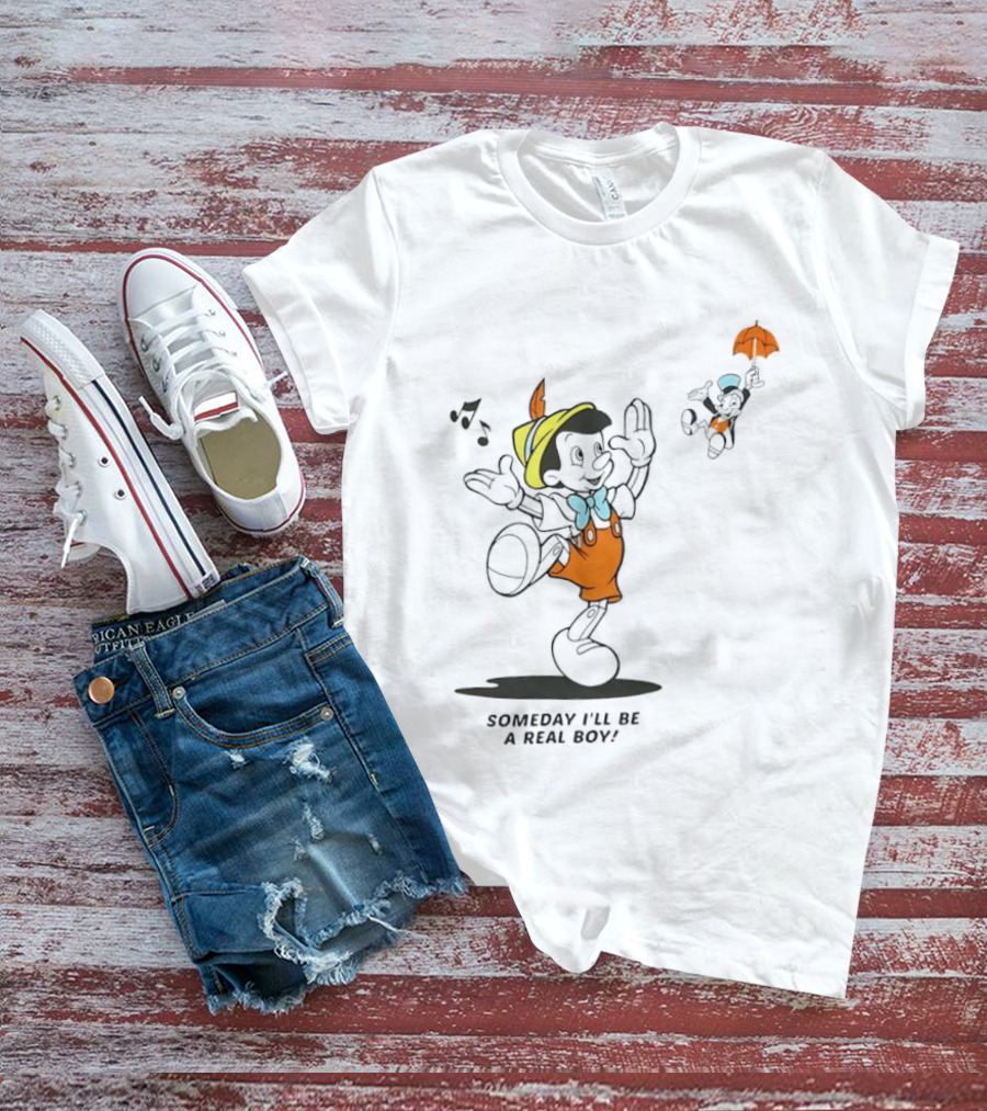 Disney Someday I'll Be A Real Boy Mickey Mouse Pinocchio T-Shirt