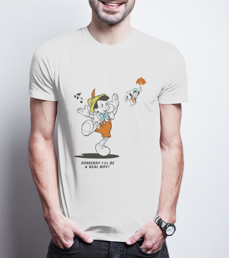 Disney Someday I'll Be A Real Boy Mickey Mouse Pinocchio T-Shirt
