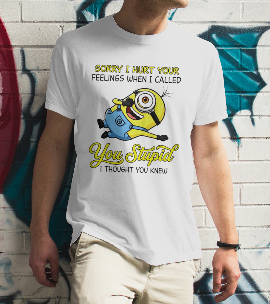 Sorry I Hurt Your Feelings When I Called You Stupid Minion Humor T-Shirt