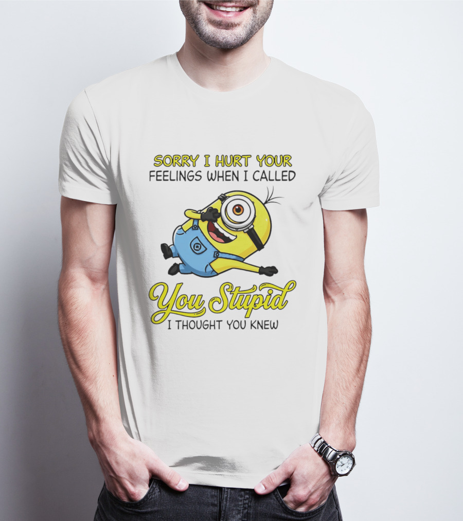 Sorry I Hurt Your Feelings When I Called You Stupid Minion Humor T-Shirt
